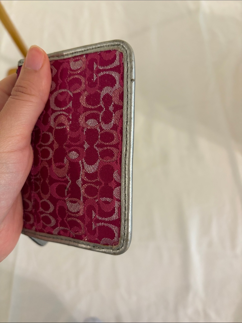 Coach Pink Metallic Coin Purse - Picture 3 of 7